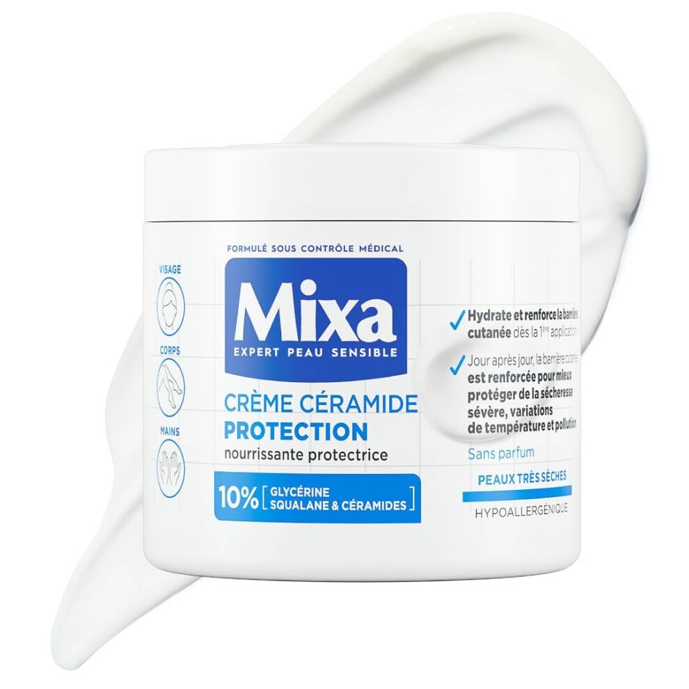MIXA Ceramide Deep Moisture Hautstärkende Creme Für Gesicht, Körper Und Hände Körpercreme 400ml