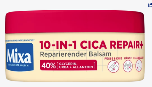 Mixa Baume pour le corps 10en1 Cica Repair+ Urée, 150 ml