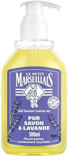 Le Petit Marseillais Hand Washing Gel with Pure Soap and Lavender (300 Ml Pump Bottle) – Liquid Soap with 92% Ingredients of Natural Origin – Hand