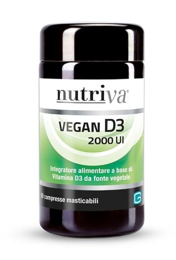 Nutriva Vegan D3 2000 Ui Integratore Ossa 60 Compresse Masticabili